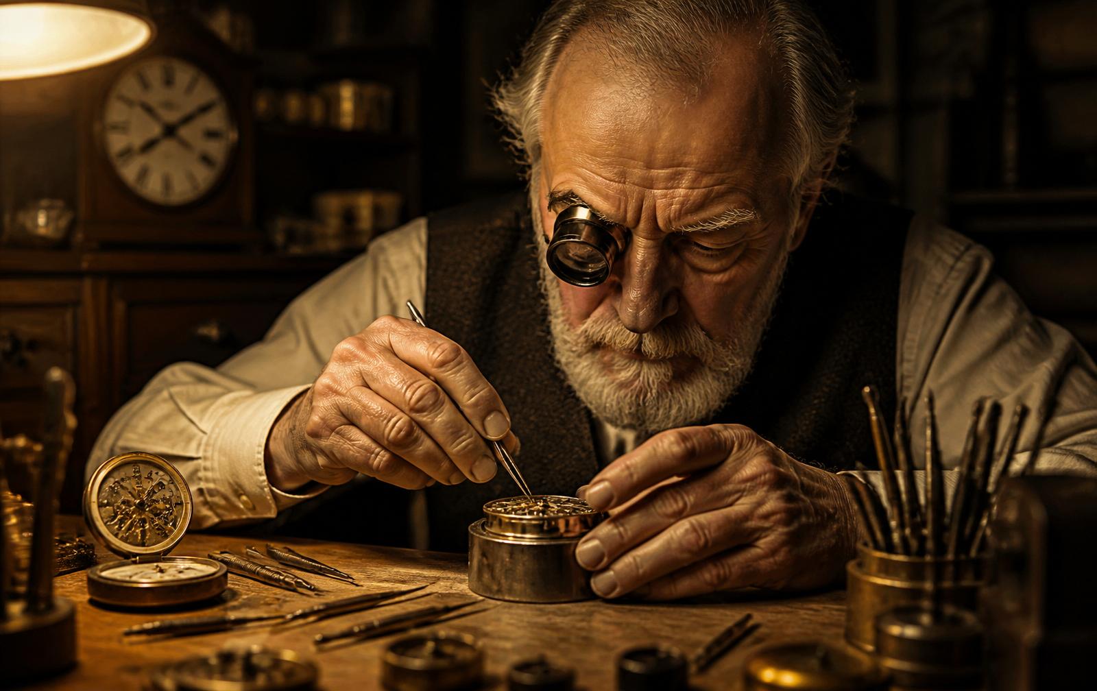 Master watchmaker at work